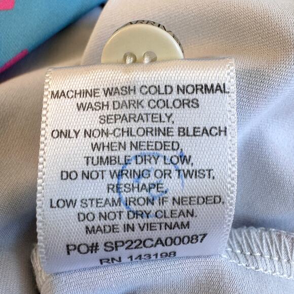 Chubbies Men Polo Shirt Sz S Tropical Palm Vacation Summer Lightweight Pink Blue - Picture 7 of 9